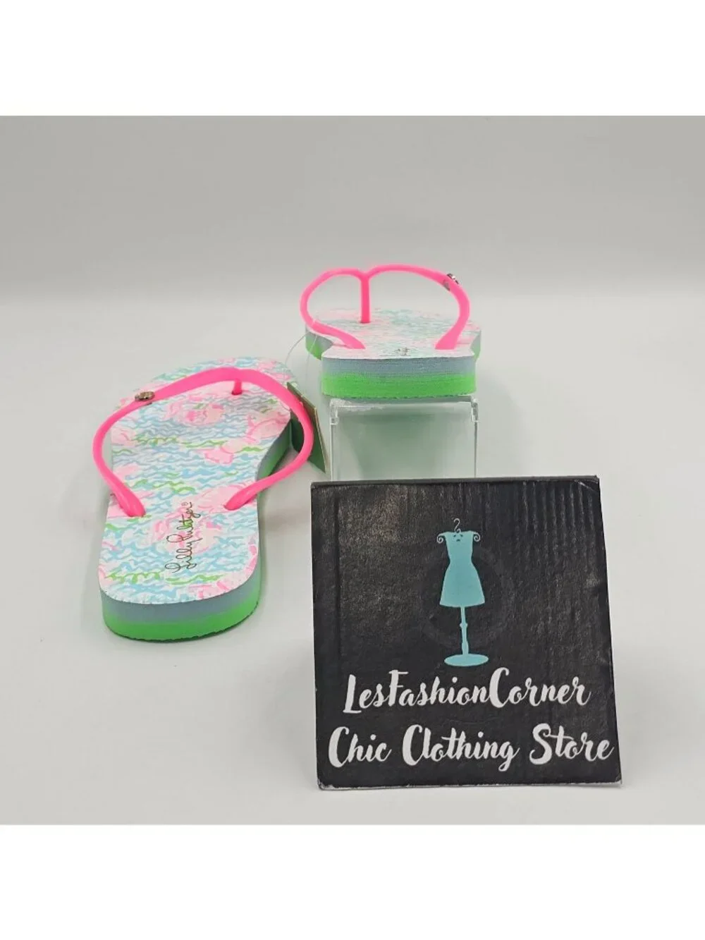 NWT Lilly Pulitzer Women's Multicolor Lobstah Roll Pool Flip-Flops Size 7/8 3751